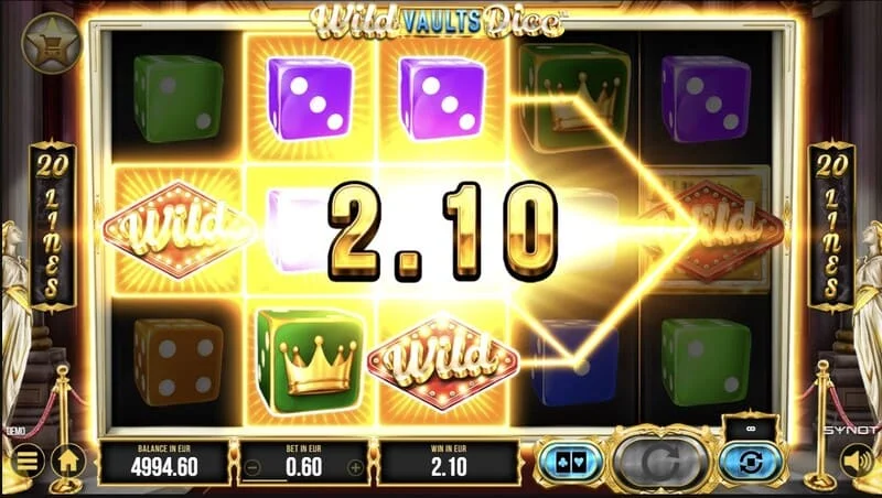 Wild Vaults Dice - main screen with reels and a vault